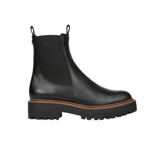SAM EDELMAN Womens Laguna Chelsea Boot 9 Black Waterproof Leather Lug Sole NWOB